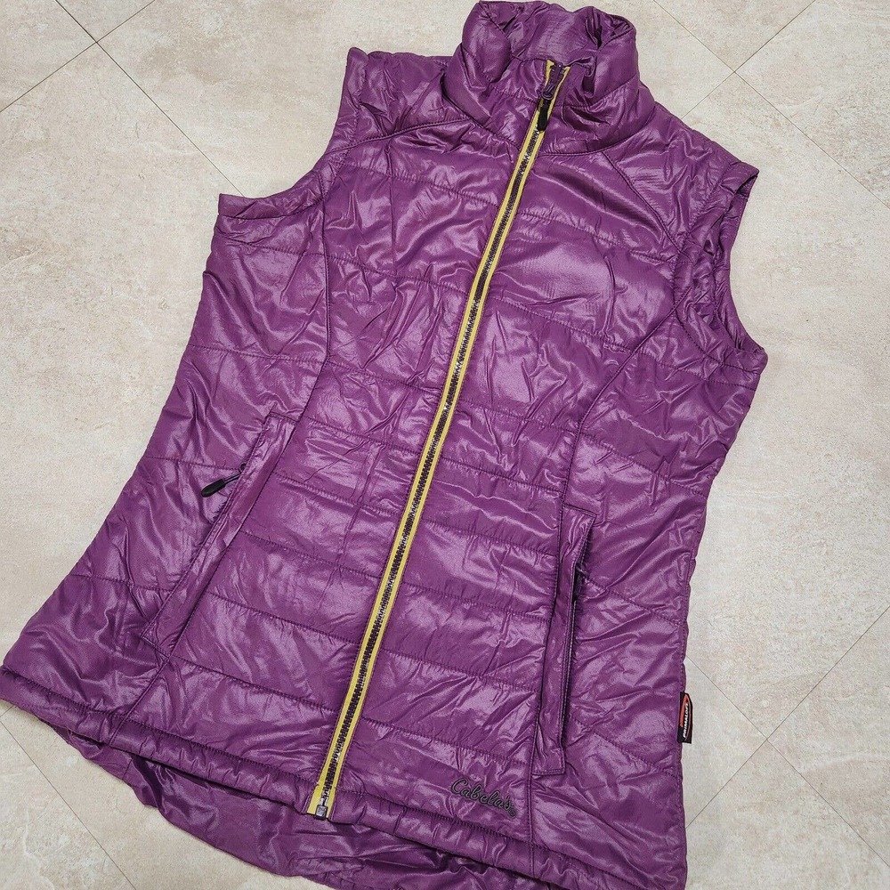 Cabela's Womens S Small Purple Primaloft Insulated Goose Down Puffer Vest Jacket